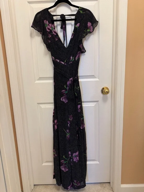 NWT Urban Outfitters Gratilda Ruffle Sleeve Backless Jumpsuit - Picture 4 of 11